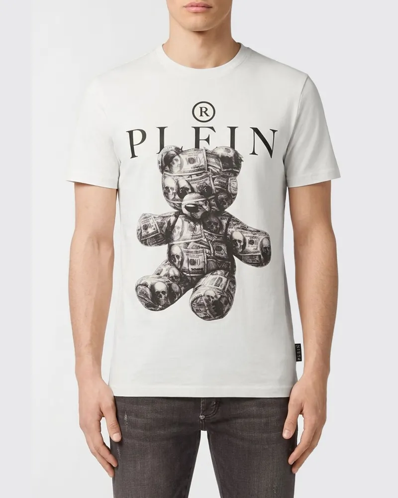 Philipp Plein T-Shirt aus Baumwolle mit Teddybär-Print und Kontrastlogo Weiß
