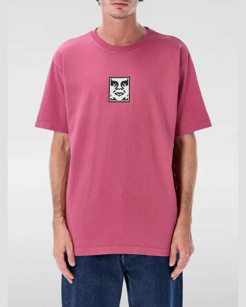 Obey T-shirt herren Burgunderrot