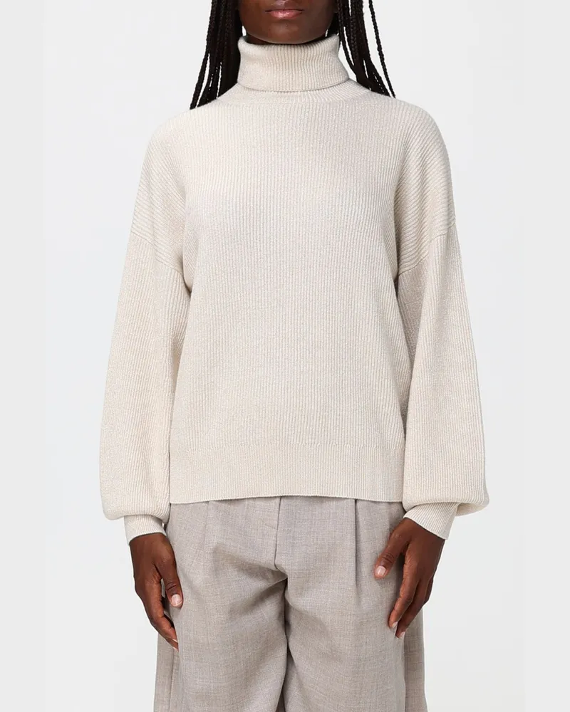 Brunello Cucinelli Locker geschnittener Rollkragenpullover aus Kaschmirgemisch von Weiß