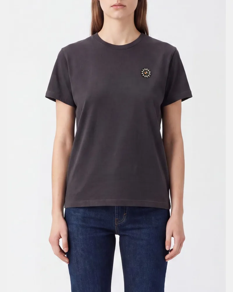 HTC Hollywood Trading Company Baumwoll-T-Shirt von mit Strass-Stickerei Schwarz