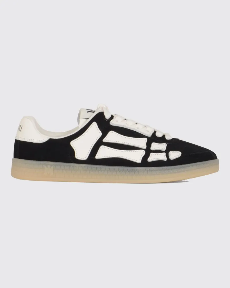 Amiri Pacific Bones Sneaker aus Leder und Wildleder mit Kontrastapplikation Schwarz
