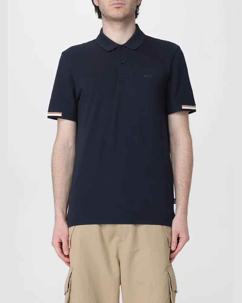 HUGO BOSS Baumwoll-Poloshirt Blau