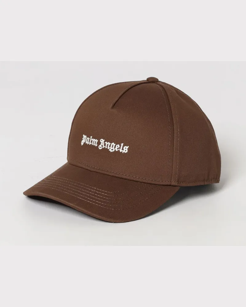 Palm Angels Baumwollhut mit gesticktem Logo Braun