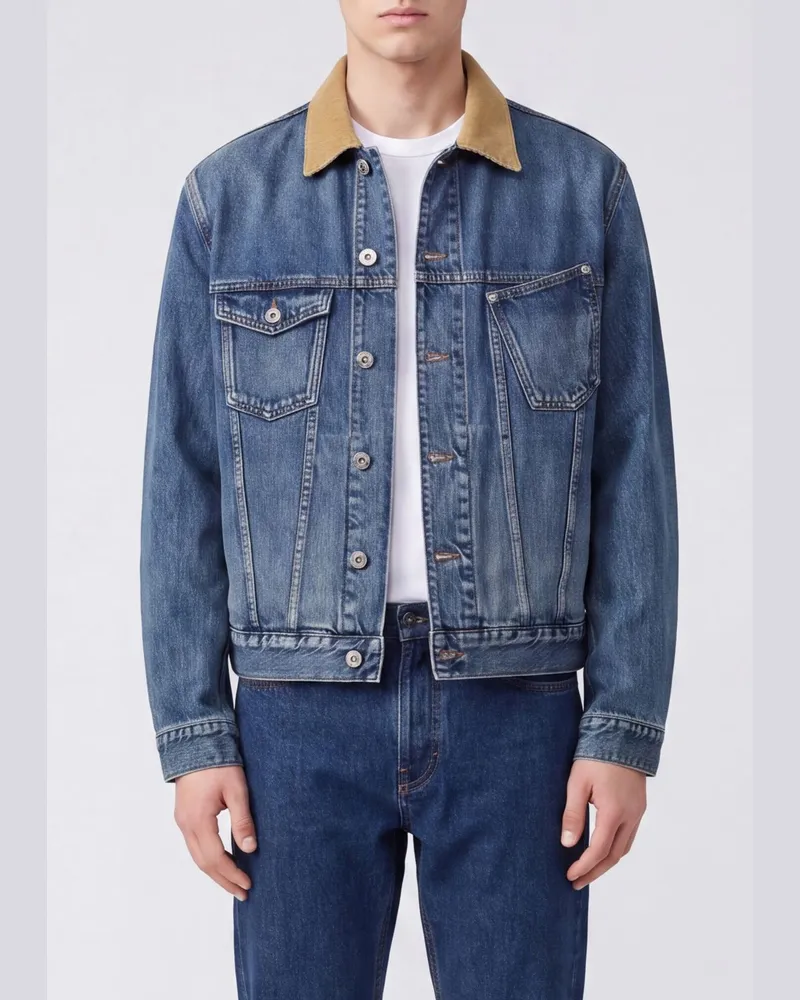 J.W.Anderson Jeansjacke von aus Baumwolldenim mit Cordkragen Blau
