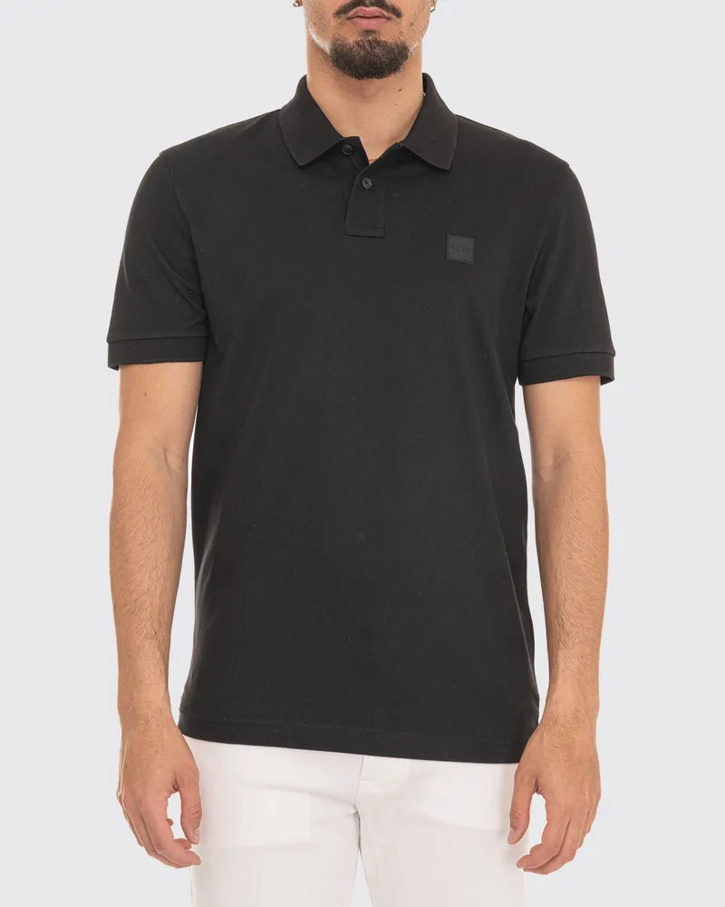 HUGO BOSS Basic Baumwoll-Polohemd Schwarz