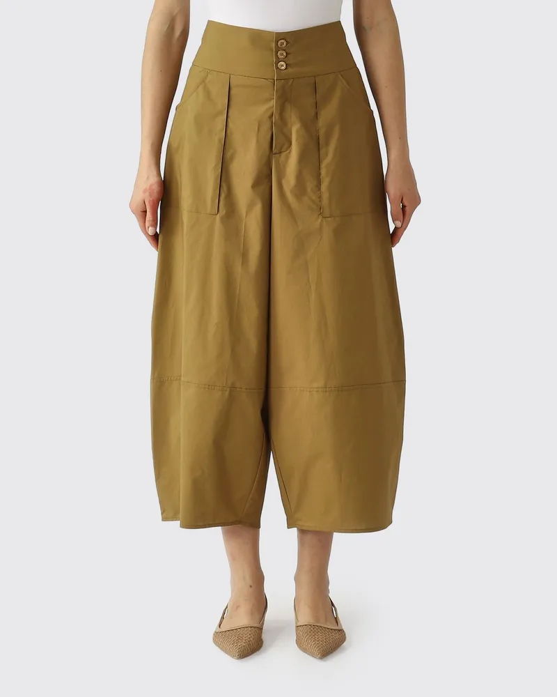 MEIMEIJ Gecroppte Baumwollhose Tabak