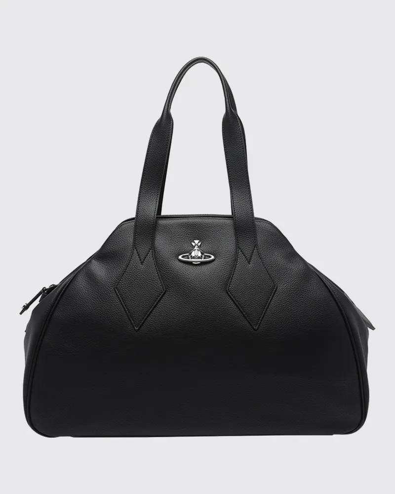 Vivienne Westwood Große Yasmine Schultertasche mit Monogramm und Orb-Logo Schwarz