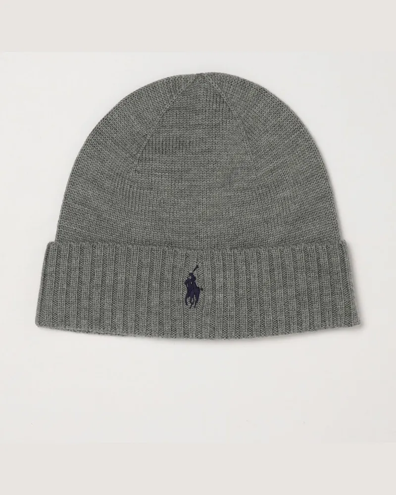 Ralph Lauren Beanie aus Wolle mit gesticktem Pony-Logo Grau