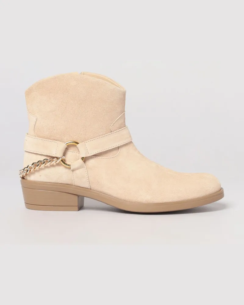 Twin-Set Wildleder-Stiefeletten Beige
