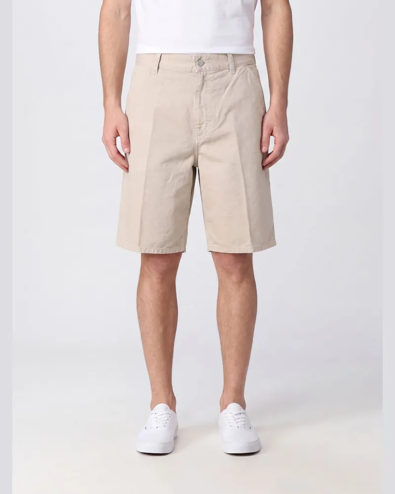 Carhartt WIP Hoch taillierte Shorts aus Baumwoll-Drill mit Logo hinten Weiß