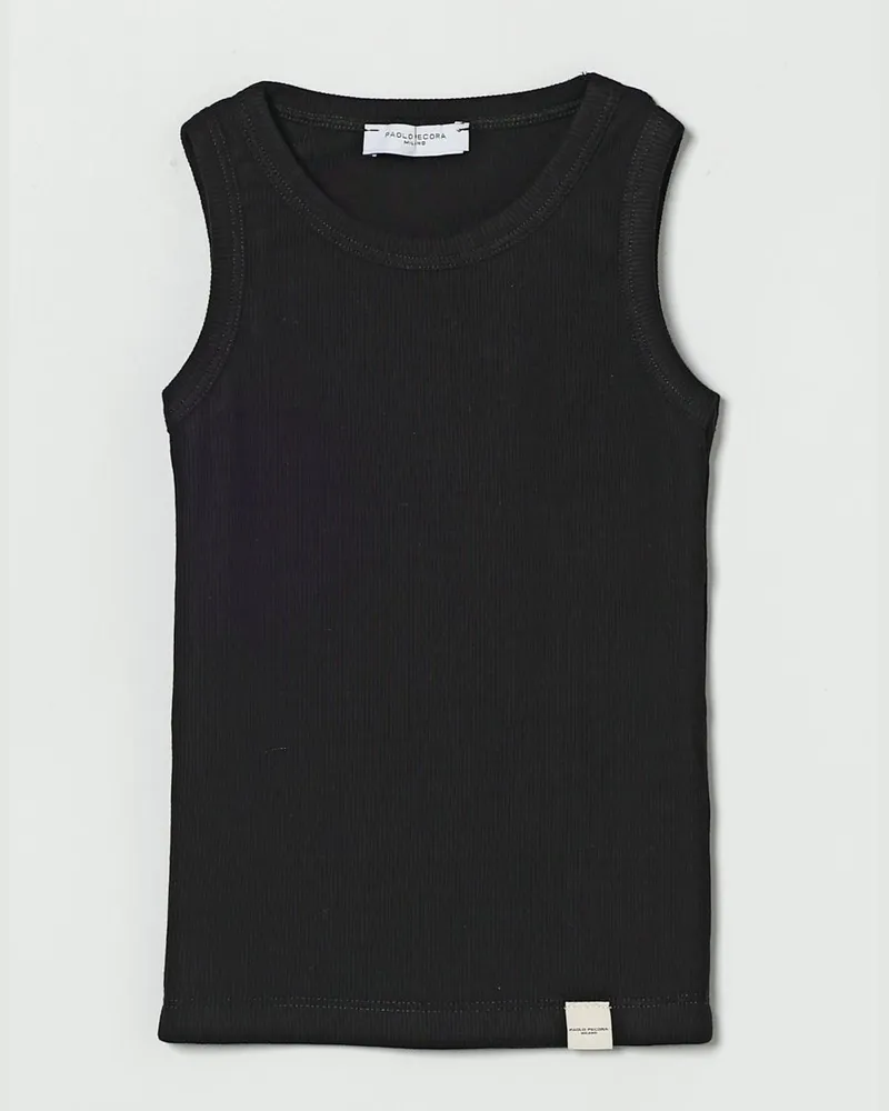 Paolo Pecora Milano Basic-Tanktop aus Baumwolle Schwarz