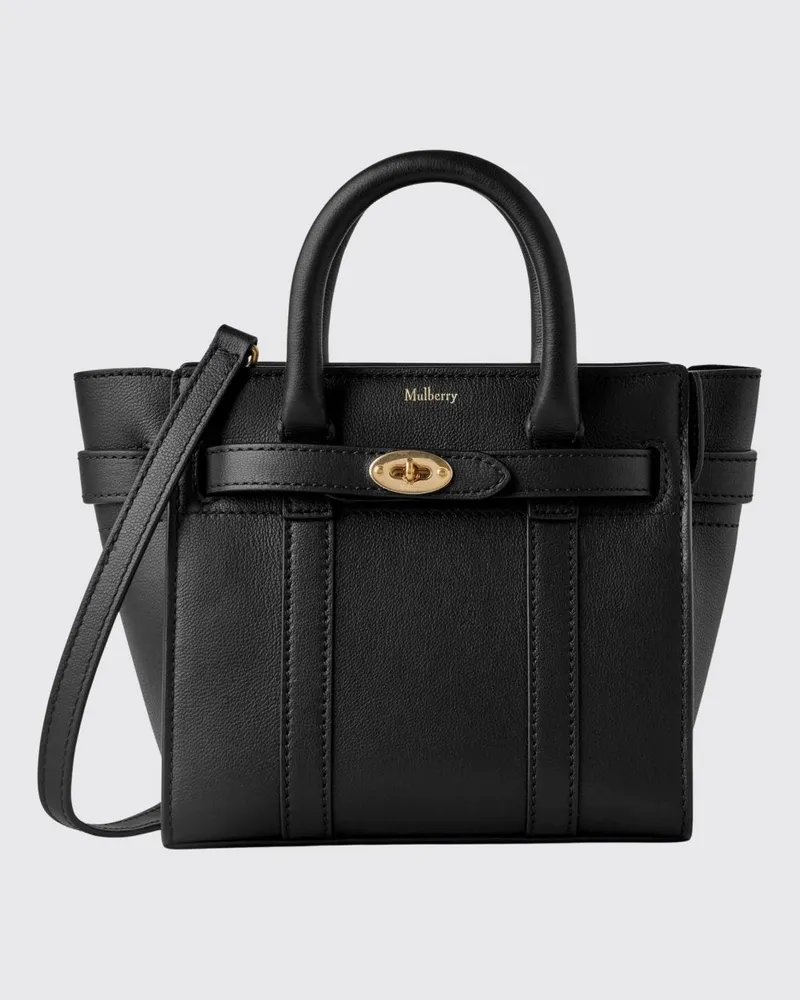 Mulberry Bayswater Tasche aus natürlich genarbtem Leder Schwarz