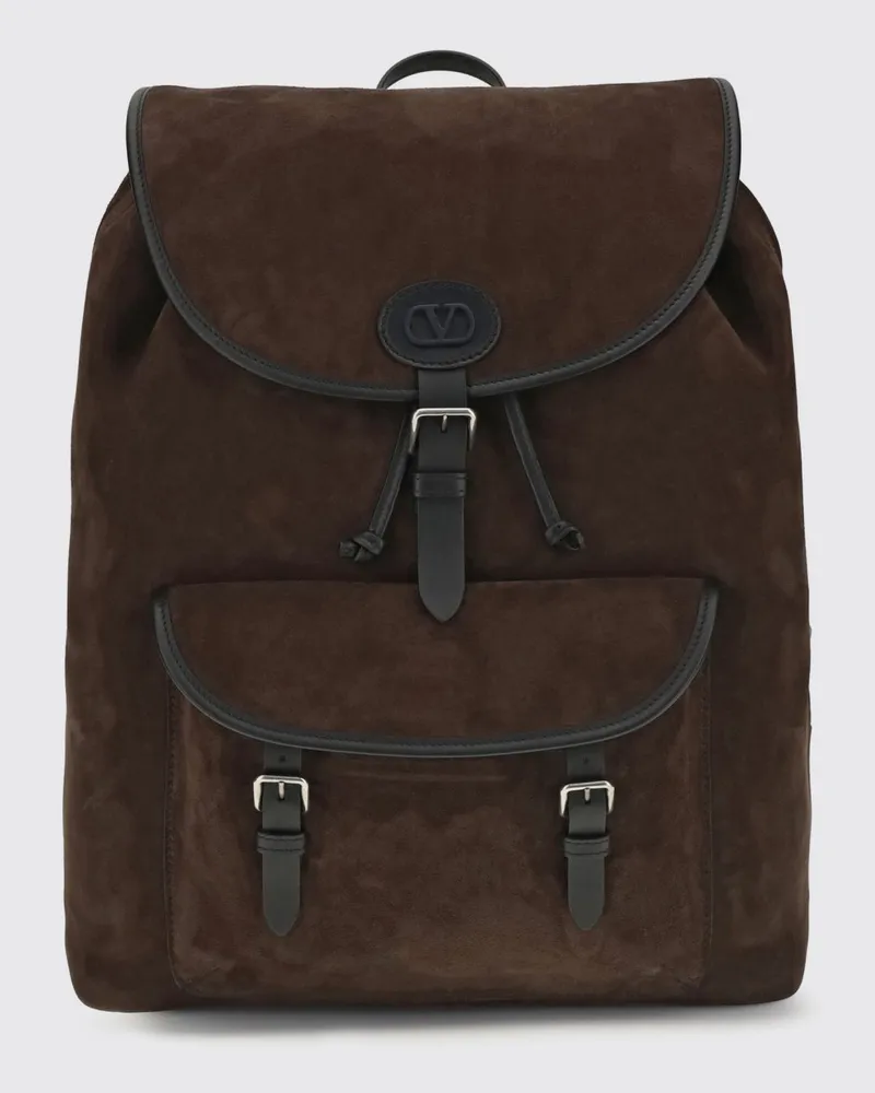 Valentino Garavani Antibes Rucksack von aus Kalbs-Veloursleder mit VLogo Dark