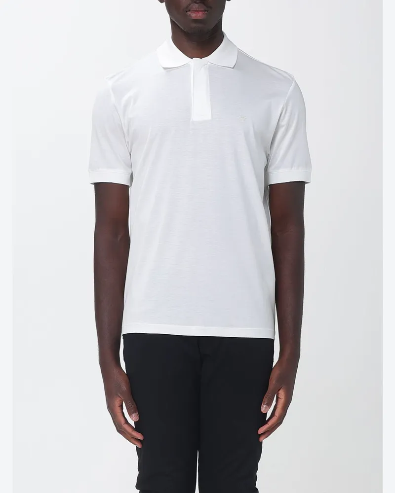 Emporio Armani Polohemd aus Baumwolljersey Weiß