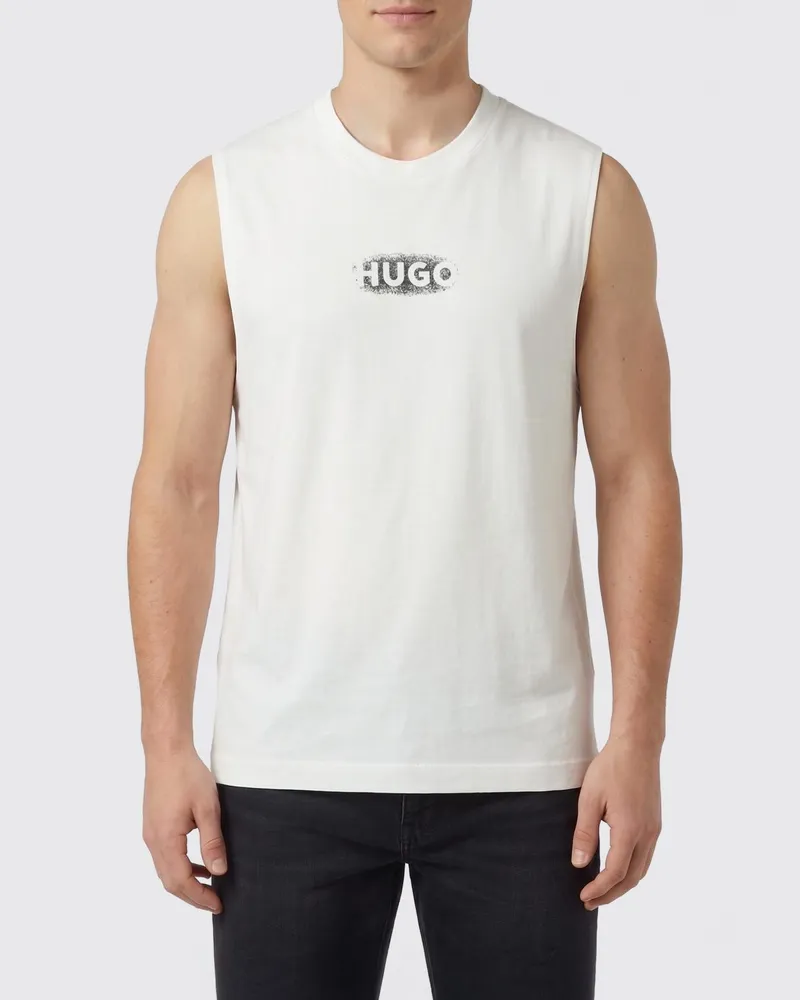 HUGO BOSS Baumwoll-Tanktop mit Logo Weiß
