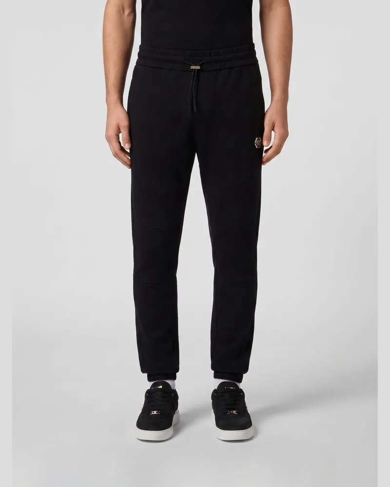 Philipp Plein Baumwoll-Jogginghose mit Hexagon-Logo Schwarz