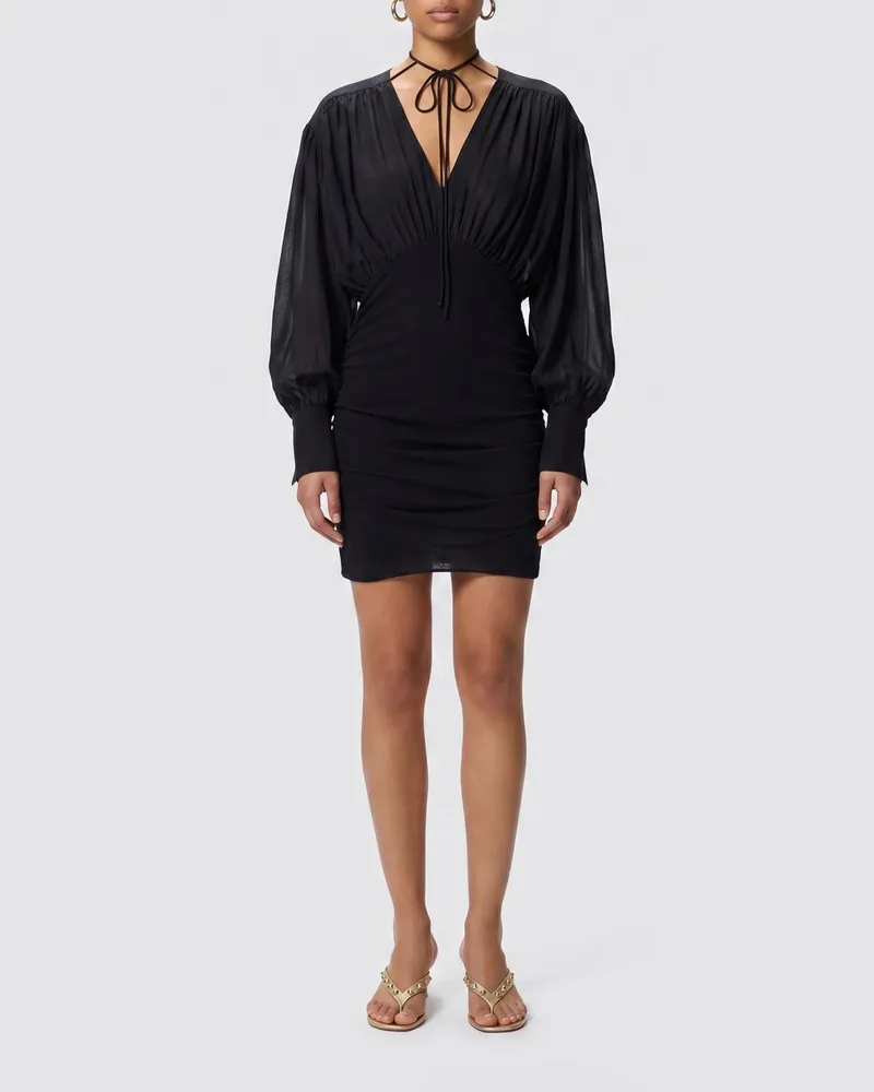 Pinko Mini-Kleid aus Viskosemischung Schwarz