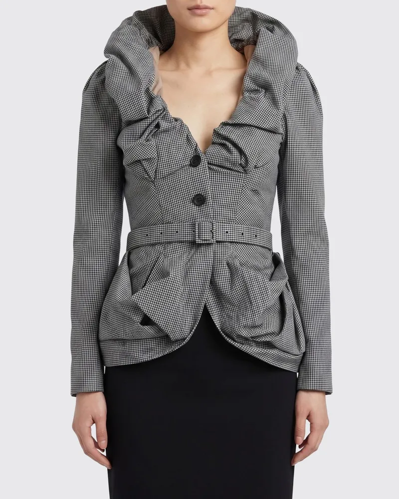 Vivienne Westwood Baumwoll-Blazer mit Gürtel Grau
