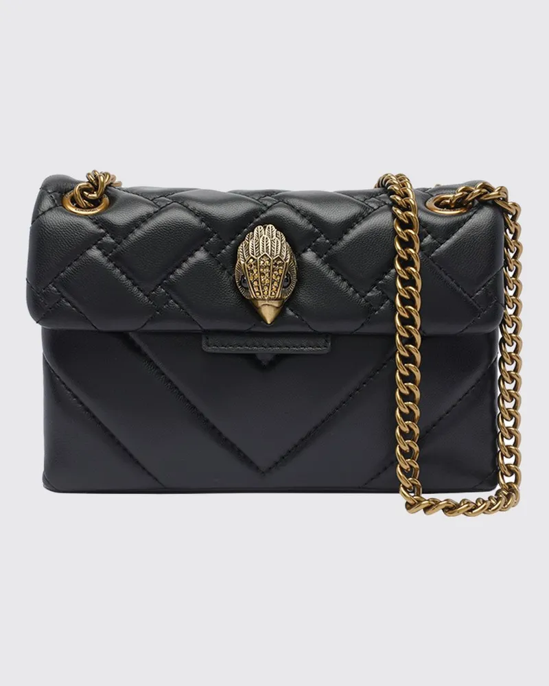 Kurt Geiger Mini-Tasche Kensington aus Matelassé-Leder mit Klappe Schwarz