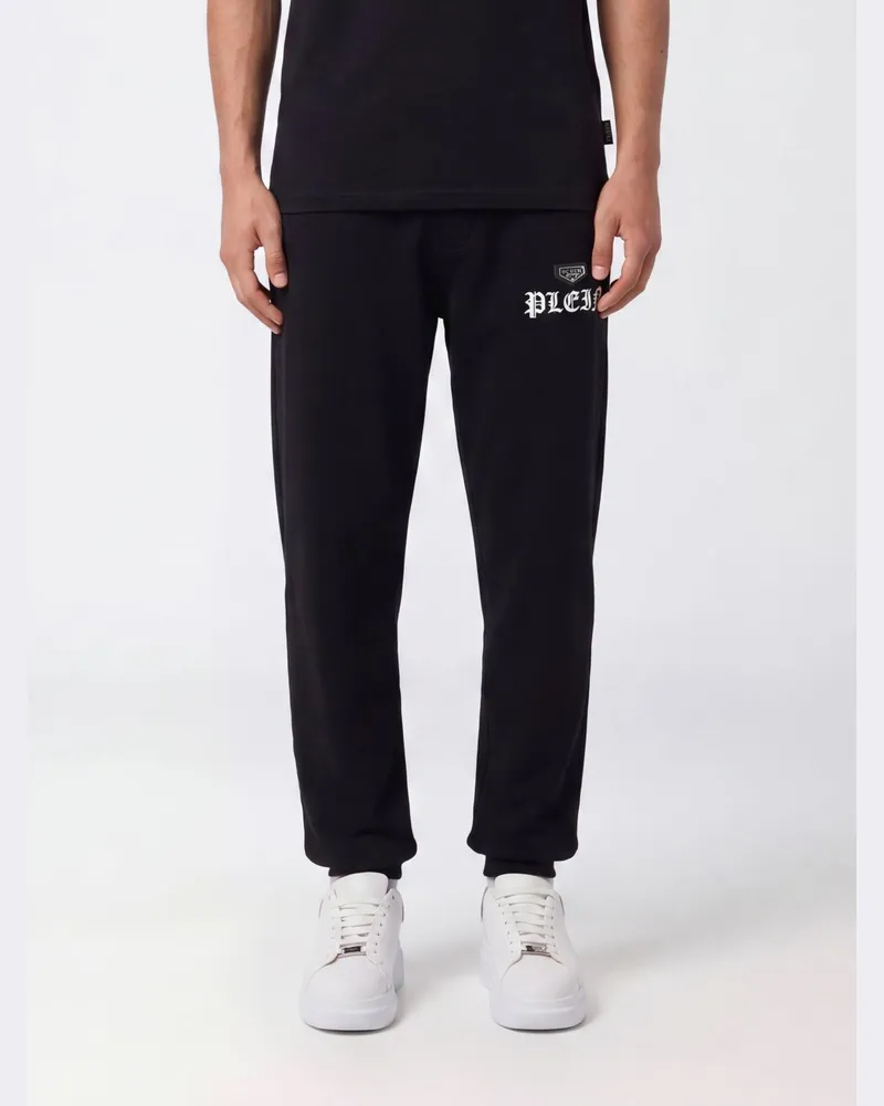 Philipp Plein Jersey-Jogginghose mit Kordelzug und Metall-Logo Schwarz