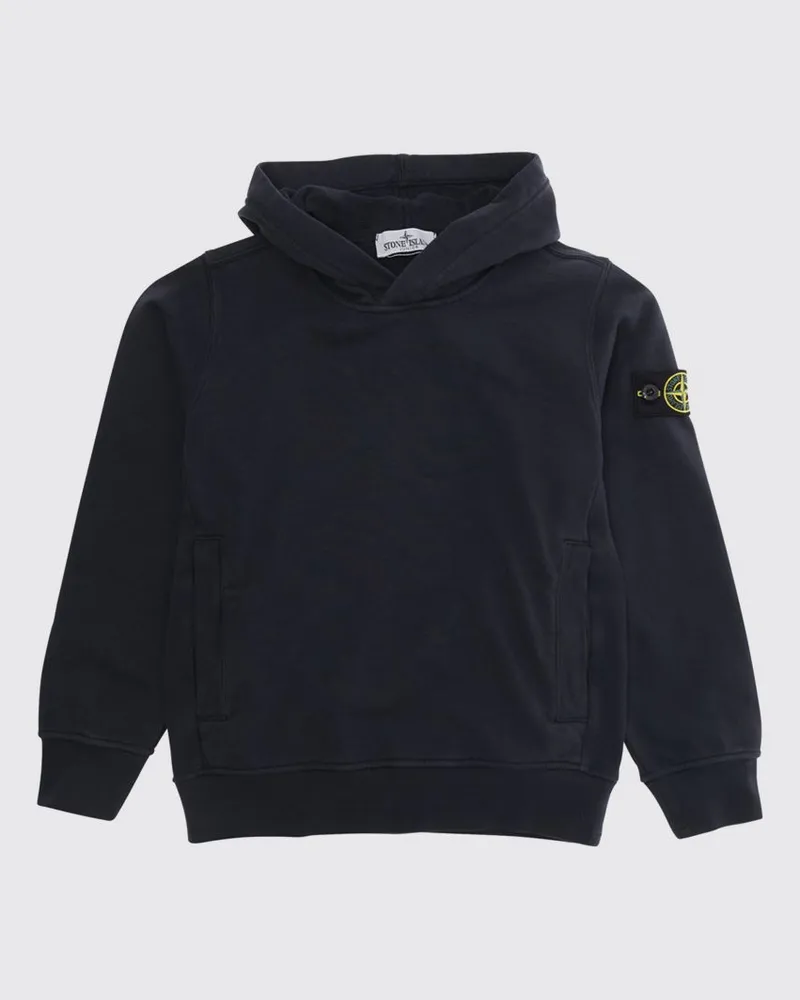 Stone Island Kapuzen-Sweatshirt aus Baumwolle Blau