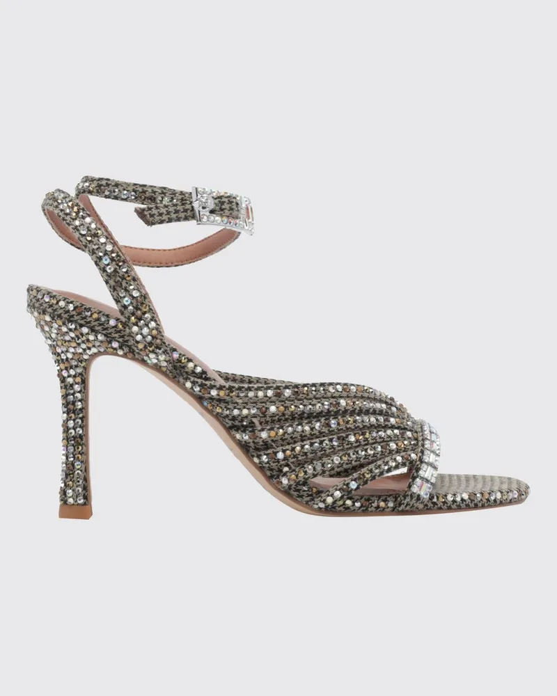 Kurt Geiger Sandalen mit Hahnentrittmuster mit Strass und Stiletto-Absatz Beige