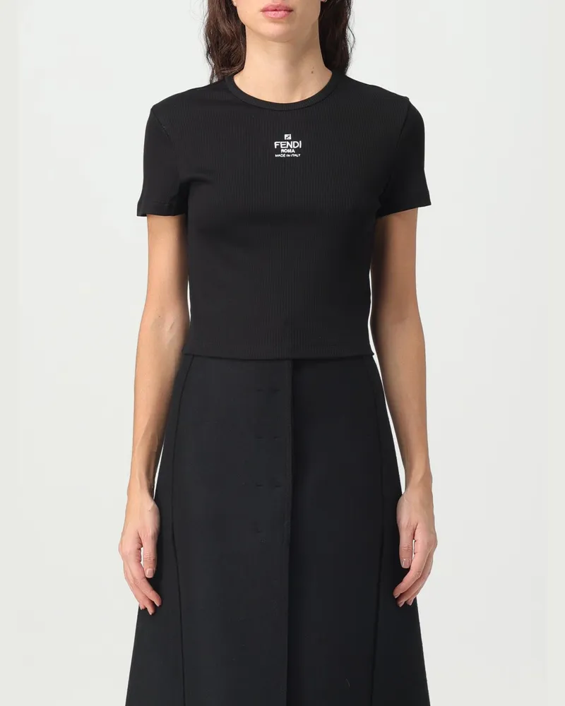 Fendi Baumwoll-T-Shirt Schwarz