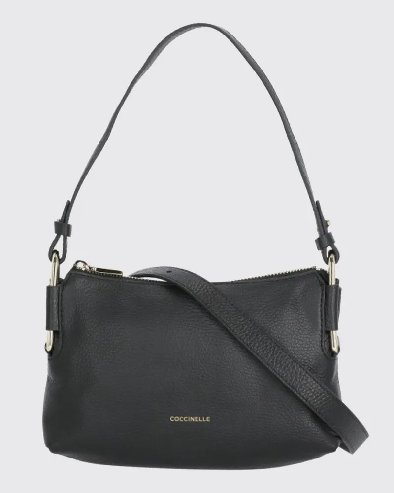 Coccinelle Rebekka Tasche aus genarbtem Leder Schwarz