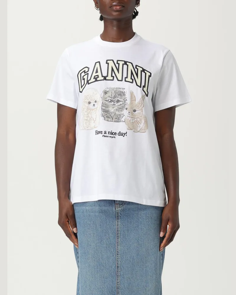 Ganni T-shirt damen Weiß