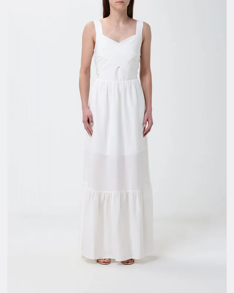 Liu Jo Langes Leinenmischkleid Weiß