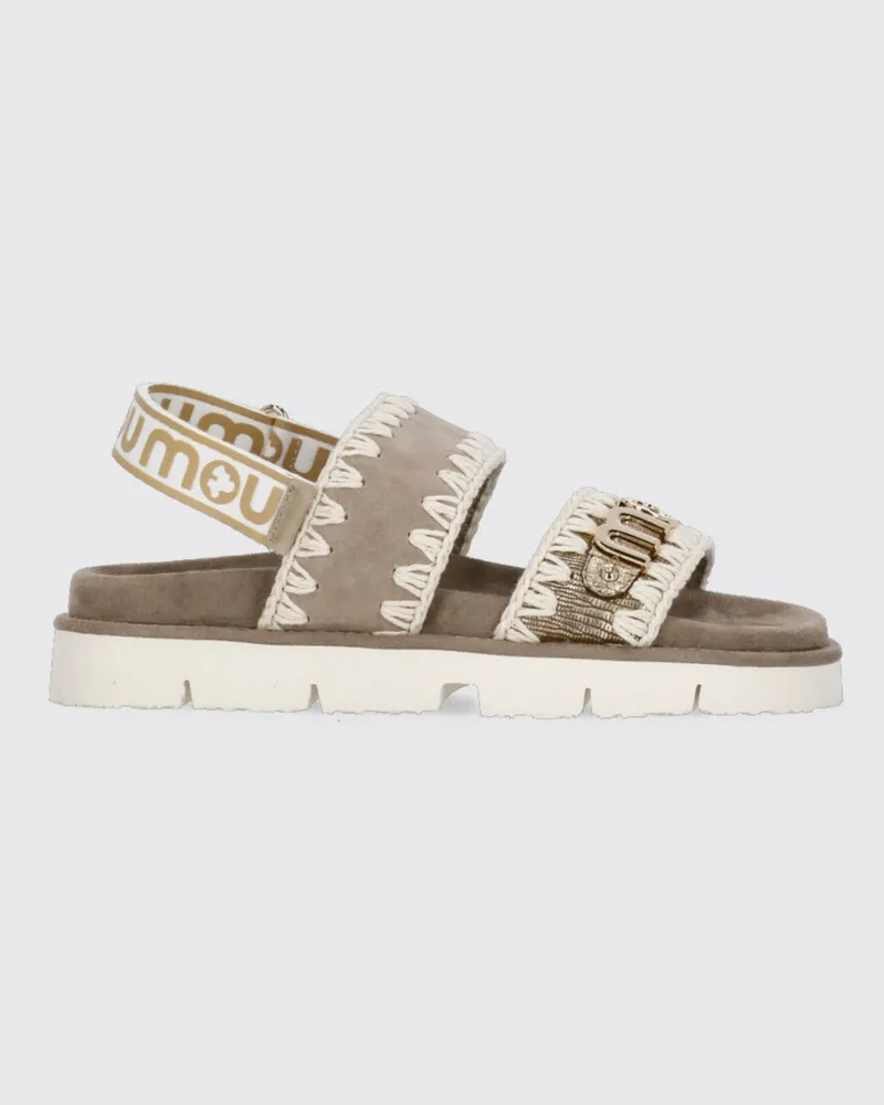 Mou New Bio Sandalen aus Wildleder mit Ziernähten Grau