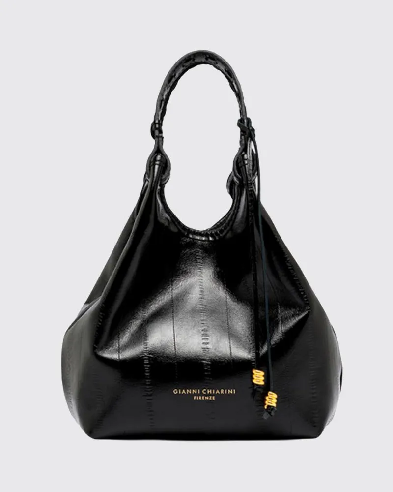 Gianni Chiarini Dua Leder-Mini-Handtasche mit abnehmbarem Schultergurt Schwarz