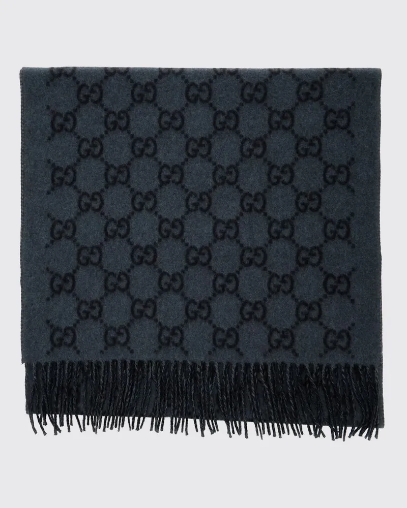 Gucci GG-Logo-Schal aus reinem Kaschmir Graphit