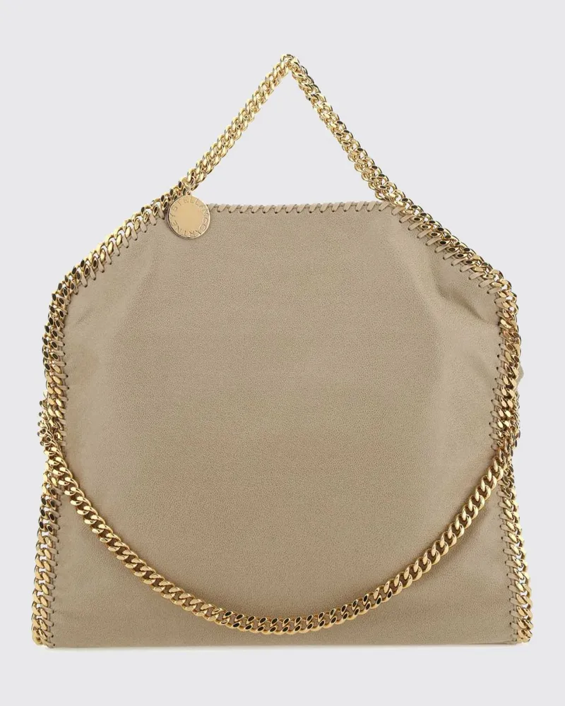 Stella McCartney Große Falabella Tote Bag aus Kunstleder mit Kettendetail Beige
