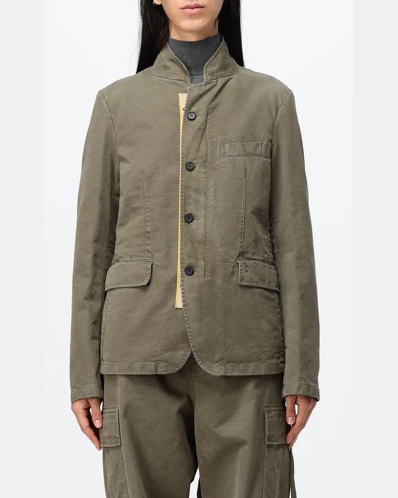 Fendi Kurzer Baumwoll-Blazer von mit Stehkragen und Pattentaschen Military