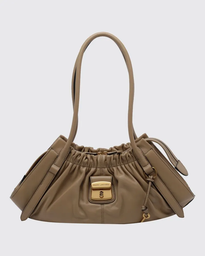 Marc Jacobs Lederschultertasche The Cristina mit doppeltem Henkel und Vorhängeschloss Beige