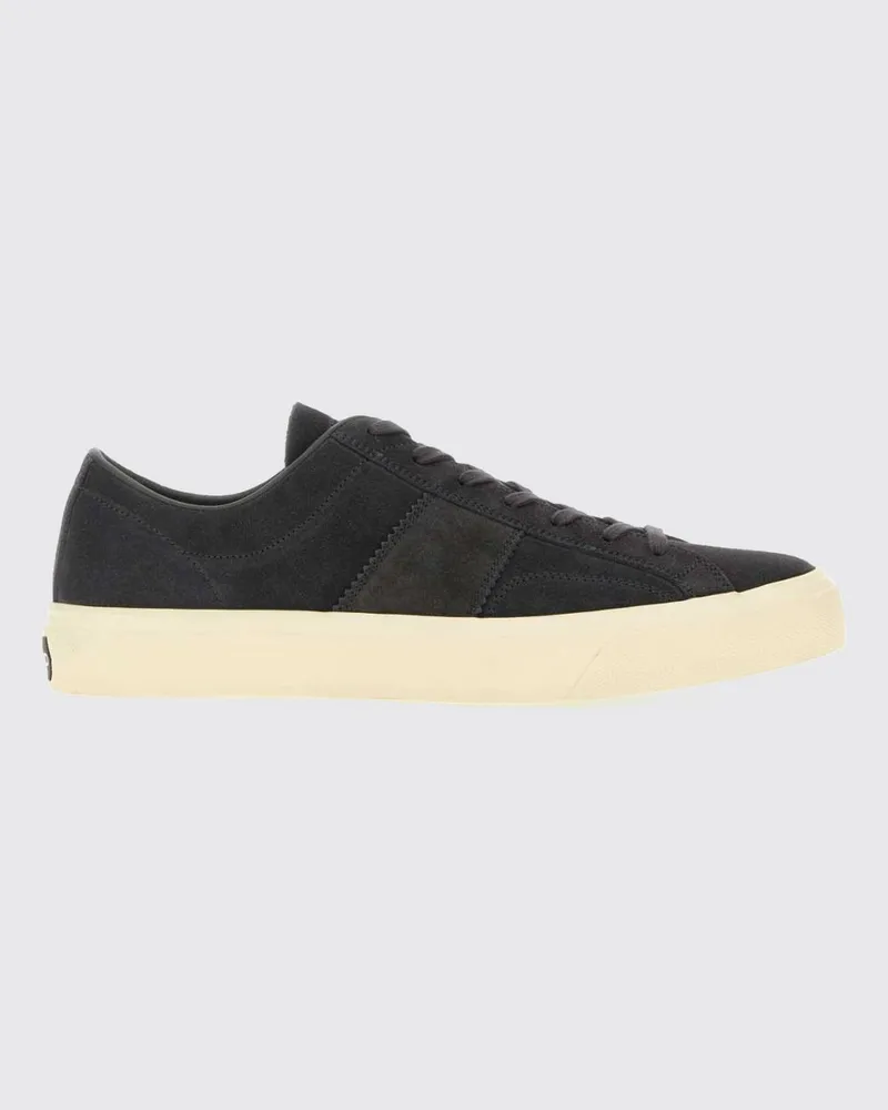 Tom Ford Low-Top-Sneakers Cambridge aus Kalbsveloursleder Charcoal