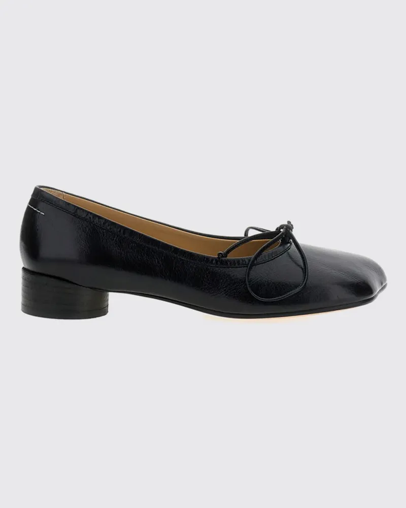 Maison Margiela Anatomic Tabi Ballerinas aus Glattleder mit Schleife Schwarz