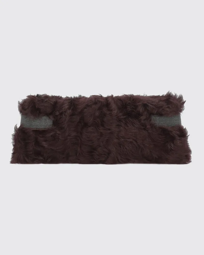 Brunello Cucinelli Schultertasche damen Burgunderrot