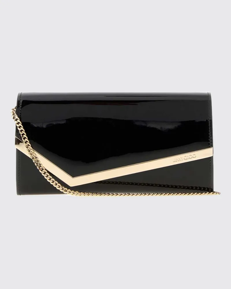 Jimmy Choo Emmie Mini-Handtasche aus Lackleder mit Kettenriemen Gold