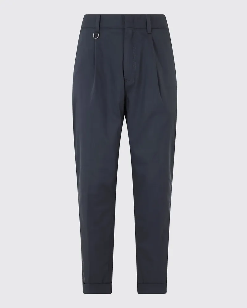 Paolo Pecora Milano Slim-Fit-Chinohose aus Baumwolle mit schrägen Taschen Blau