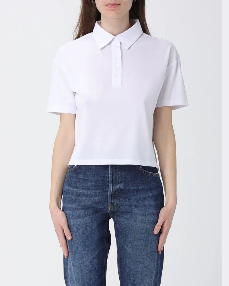 Blauer Polo damen Weiß