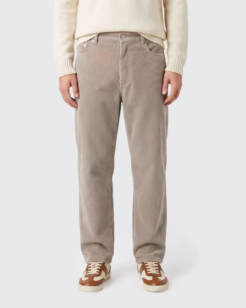 A.P.C. Hose mit weitem Bein aus Baumwollcord mit mittelhohem Bund Nude