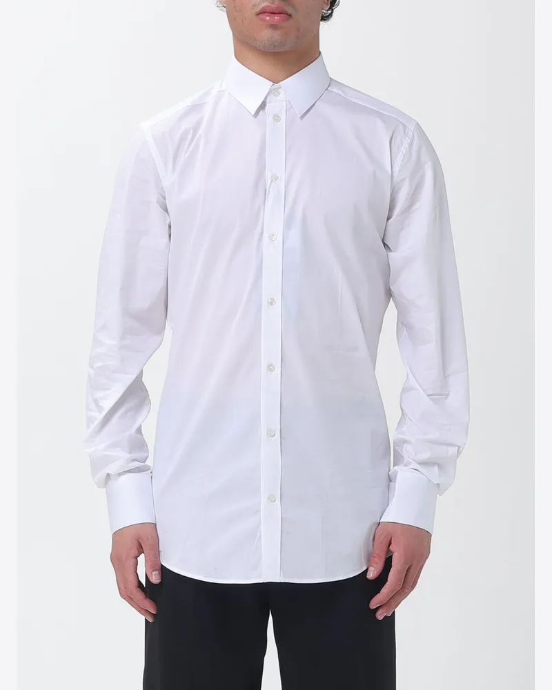 Dolce & Gabbana DOLCE  GABBANA Slim-Fit-Hemd Dolce & Gabbana aus Baumwollpopeline mit Kentkragen Weiß