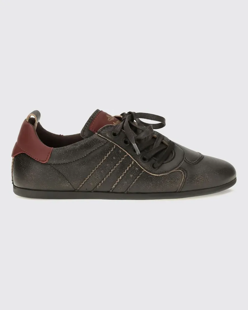 Vivienne Westwood Zweifarbige Drunken Leder-Sneakers mit Logo-Print Schwarz