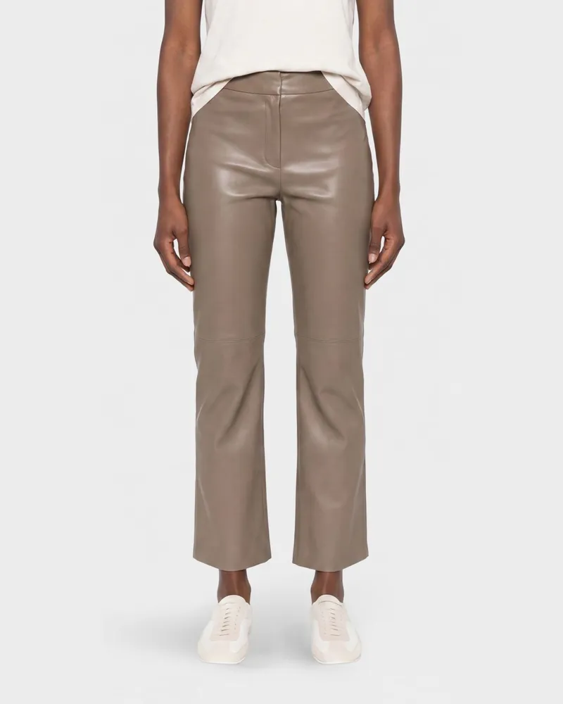 Max Mara Max Mara Flared Hose aus Kunstleder Braun