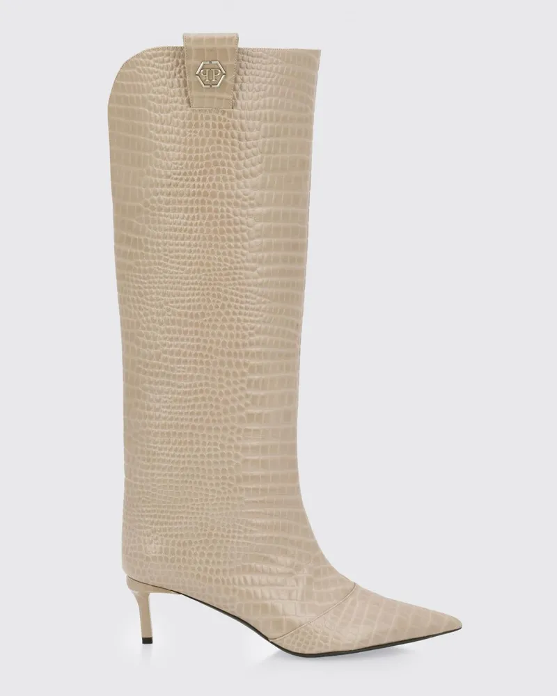 Philipp Plein Flache stiefeletten damen Beige
