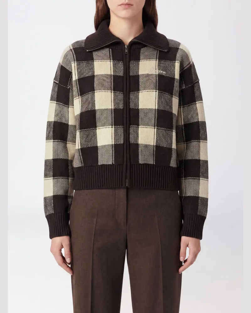 Golden Goose Karierter Woll-Cardigan mit Reißverschluss Bunt