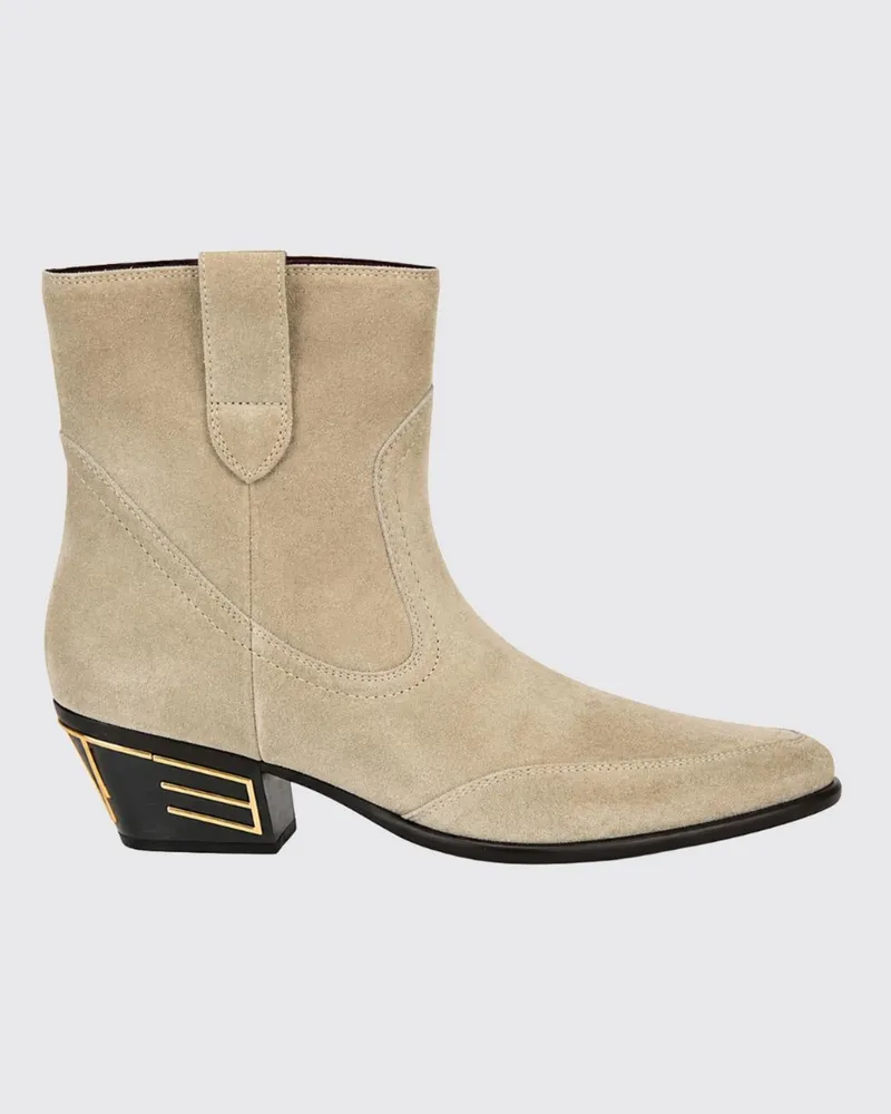 Etro Cowboystiefel aus Veloursleder mit spitzer Kappe und doppelten Zuglaschen Braun