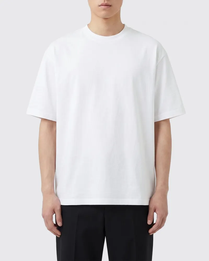 Studio Nicholson Basic Baumwoll-T-Shirt Weiß